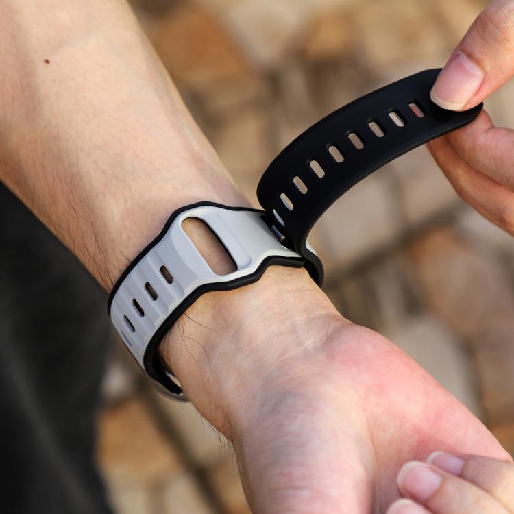 For Apple Watch 46mm / 49mm / 45mm / 44mm Norman Buckle Two-color Silicone Watch Band