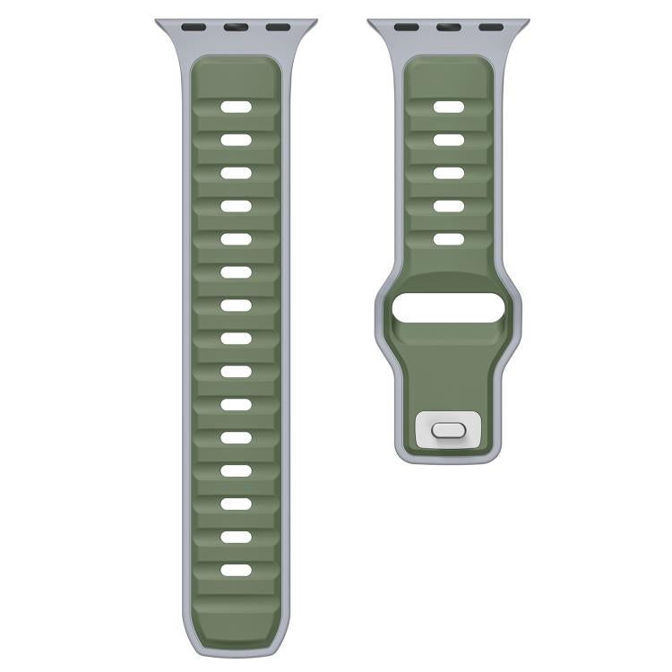 For Apple Watch 46mm / 49mm / 45mm / 44mm Norman Buckle Two-color Silicone Watch Band
