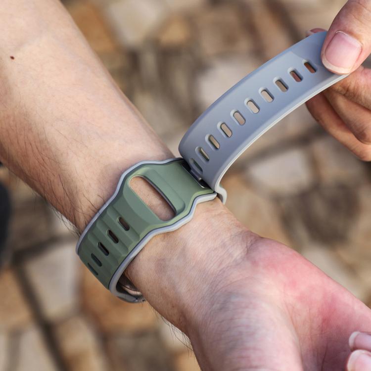 For Apple Watch 46mm / 49mm / 45mm / 44mm Norman Buckle Two-color Silicone Watch Band