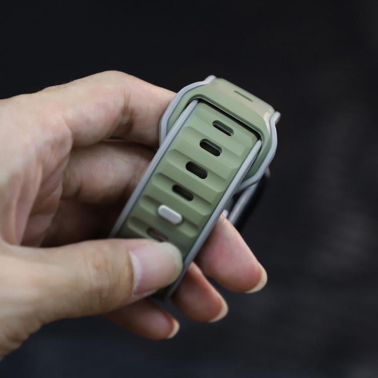 For Apple Watch 46mm / 49mm / 45mm / 44mm Norman Buckle Two-color Silicone Watch Band