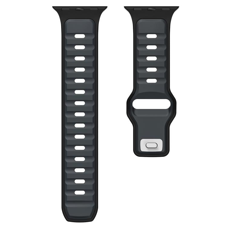 For Apple Watch 46mm / 49mm / 45mm / 44mm Norman Buckle Two-color Silicone Watch Band