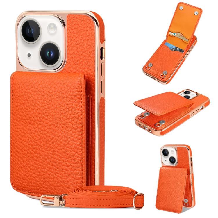 For iPhone 14 VIETAO Litchi Texture Wallet PU Phone Case with Lanyard