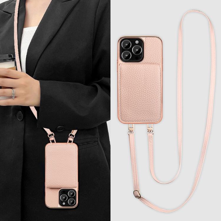 For iPhone 14 Plus VIETAO Litchi Texture Wallet PU Phone Case with Lanyard