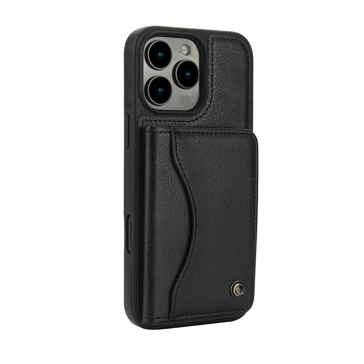 For iPhone 16 Pro Max AwQuer Horizontal Flip Card Bag Holder Leather Phone Case