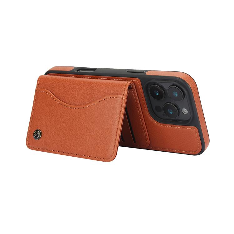 For iPhone 16 Pro Max AwQuer Horizontal Flip Card Bag Holder Leather Phone Case