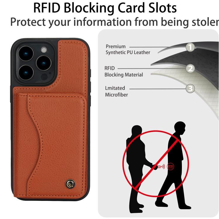 For iPhone 16 Pro Max AwQuer Horizontal Flip Card Bag Holder Leather Phone Case