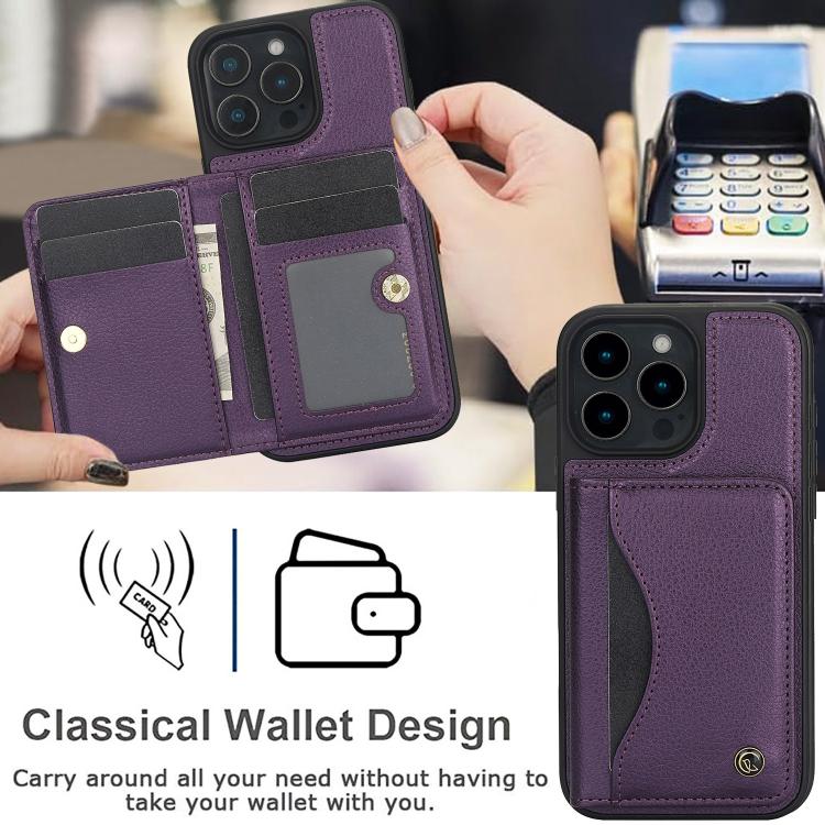 For iPhone 16 Pro Max AwQuer Horizontal Flip Card Bag Holder Leather Phone Case