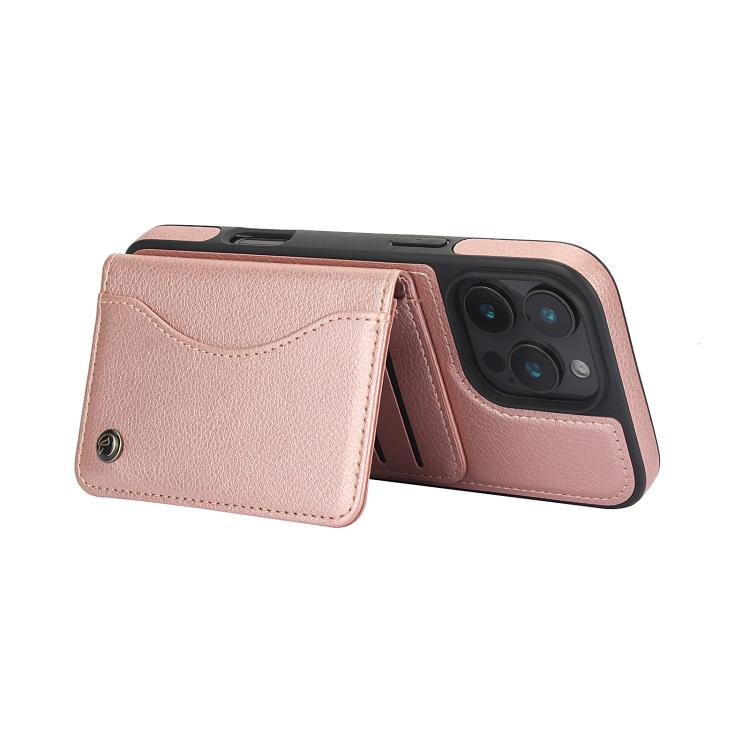 For iPhone 16 Pro Max AwQuer Horizontal Flip Card Bag Holder Leather Phone Case