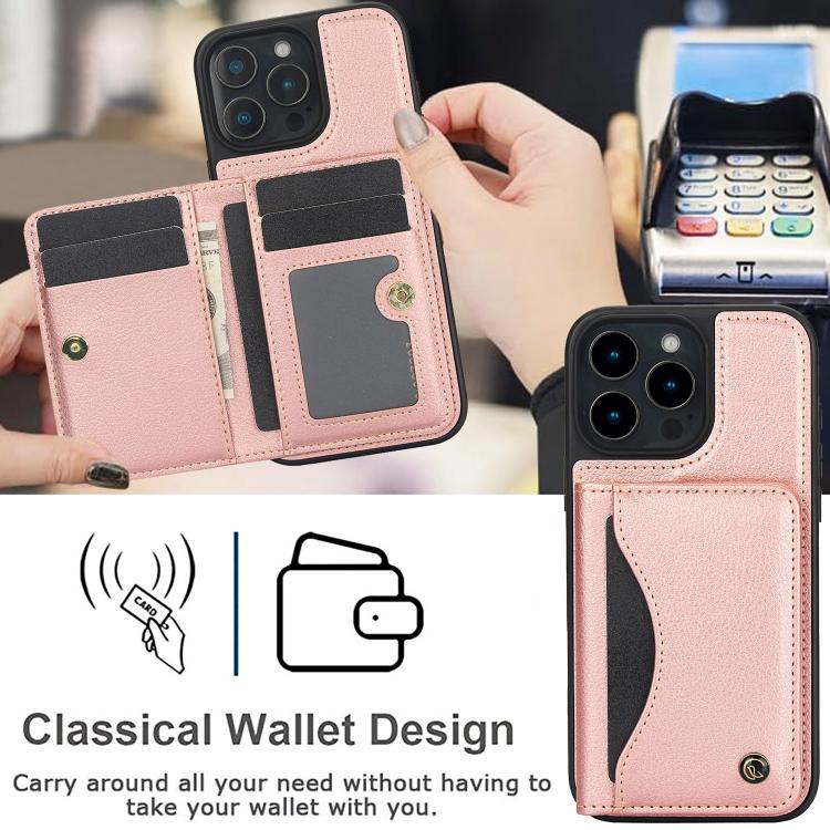 For iPhone 16 Pro Max AwQuer Horizontal Flip Card Bag Holder Leather Phone Case