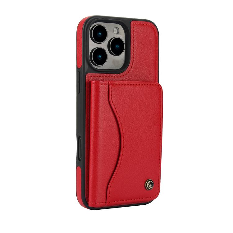 For iPhone 16 Pro Max AwQuer Horizontal Flip Card Bag Holder Leather Phone Case