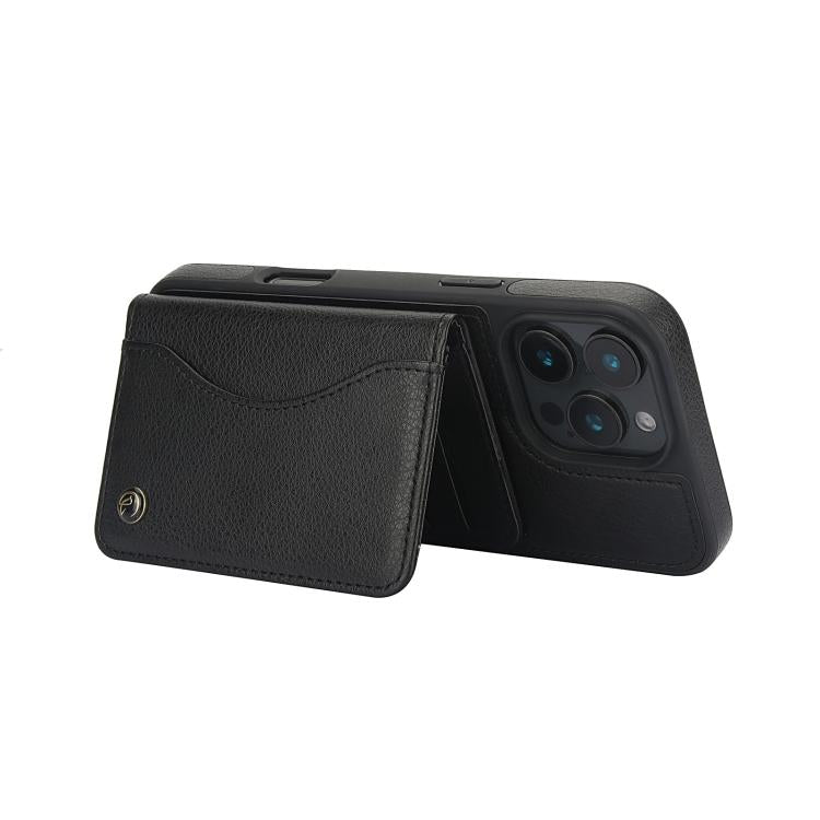 For iPhone 16 Pro AwQuer Horizontal Flip Card Bag Holder Leather Phone Case