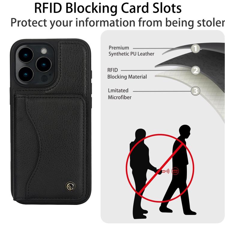 For iPhone 16 Pro AwQuer Horizontal Flip Card Bag Holder Leather Phone Case