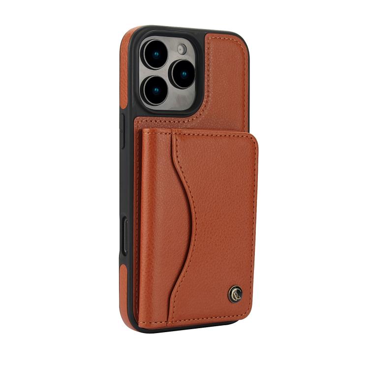 For iPhone 16 Pro AwQuer Horizontal Flip Card Bag Holder Leather Phone Case