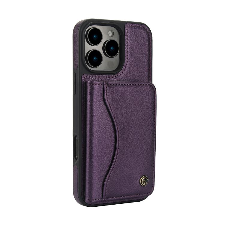 For iPhone 16 Pro AwQuer Horizontal Flip Card Bag Holder Leather Phone Case