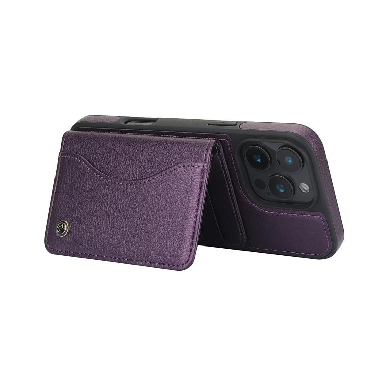 For iPhone 16 Pro AwQuer Horizontal Flip Card Bag Holder Leather Phone Case