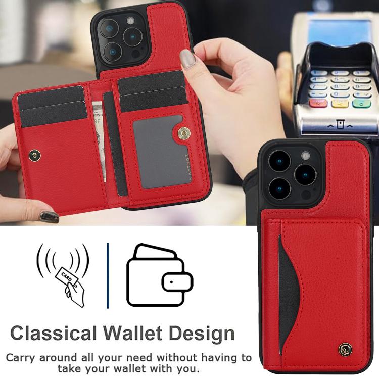For iPhone 16 Pro AwQuer Horizontal Flip Card Bag Holder Leather Phone Case