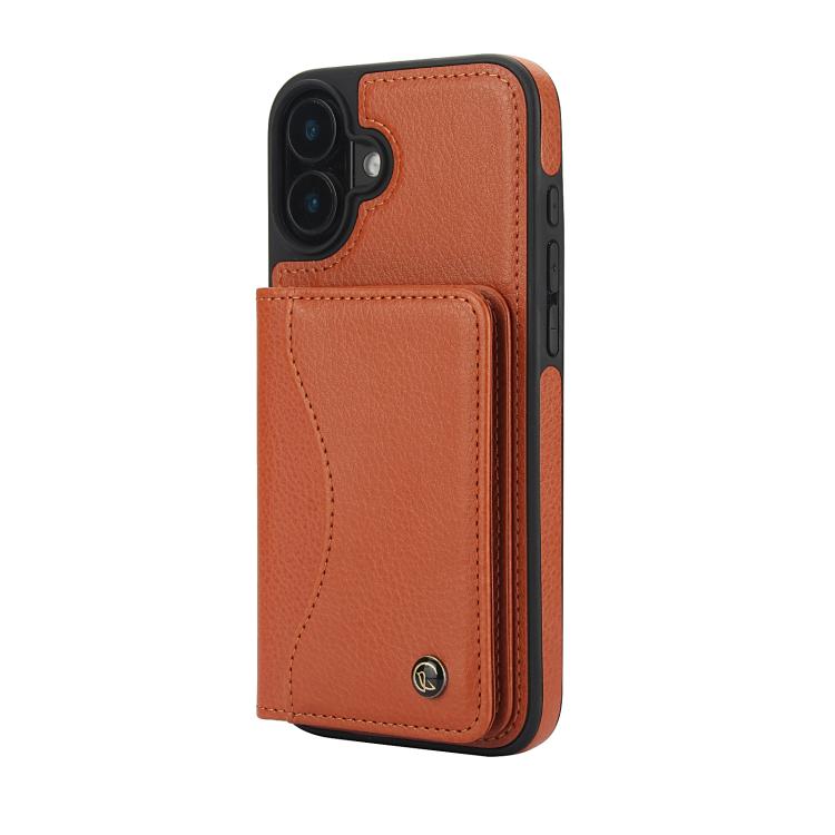For iPhone 16 Plus AwQuer Horizontal Flip Card Bag Holder Leather Phone Case