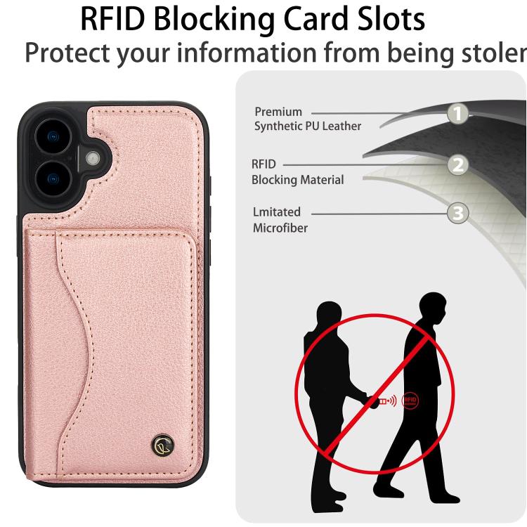 For iPhone 16 Plus AwQuer Horizontal Flip Card Bag Holder Leather Phone Case