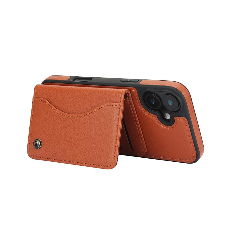 For iPhone 16 AwQuer Horizontal Flip Card Bag Holder Leather Phone Case