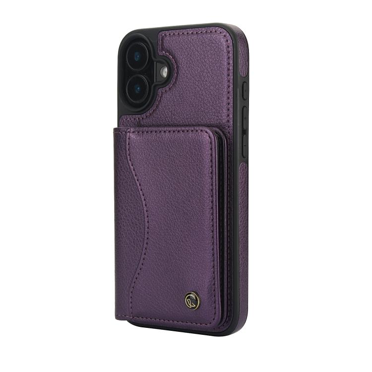 For iPhone 16 AwQuer Horizontal Flip Card Bag Holder Leather Phone Case