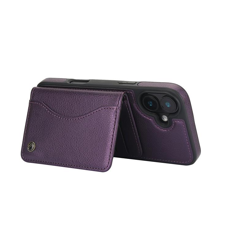 For iPhone 16 AwQuer Horizontal Flip Card Bag Holder Leather Phone Case