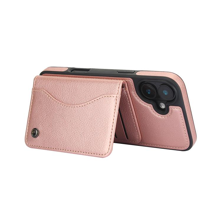 For iPhone 16 AwQuer Horizontal Flip Card Bag Holder Leather Phone Case