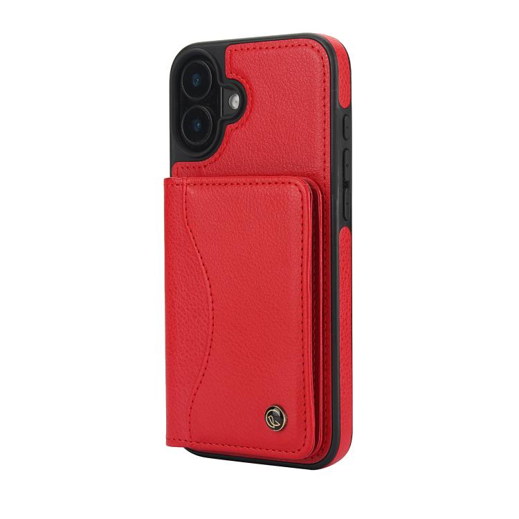 For iPhone 16 AwQuer Horizontal Flip Card Bag Holder Leather Phone Case