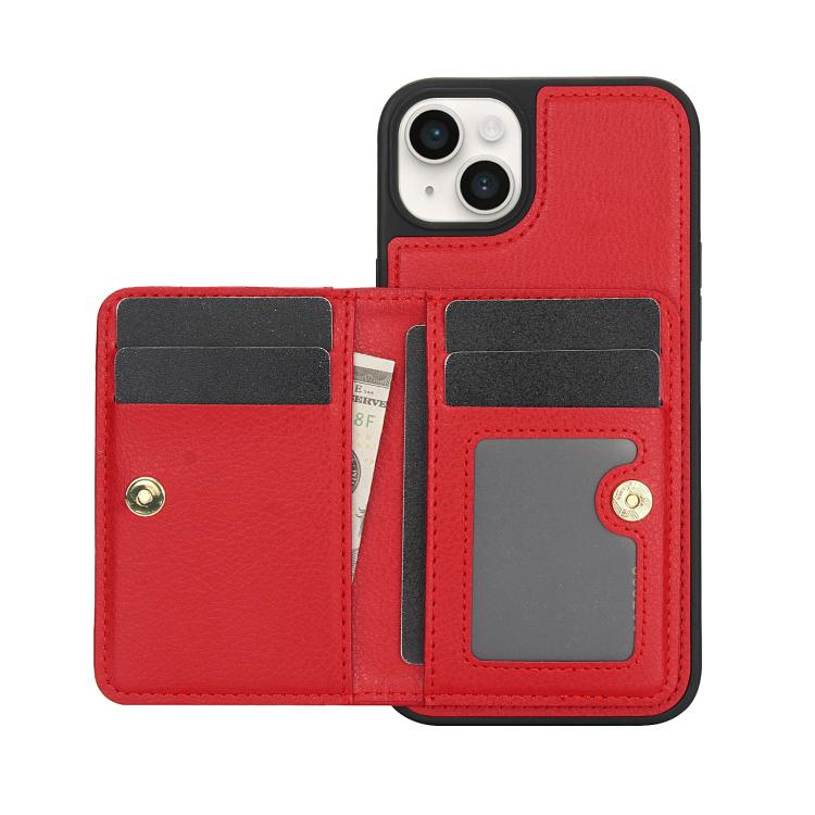 For iPhone 15 AwQuer Horizontal Flip Card Bag Holder Leather Phone Case