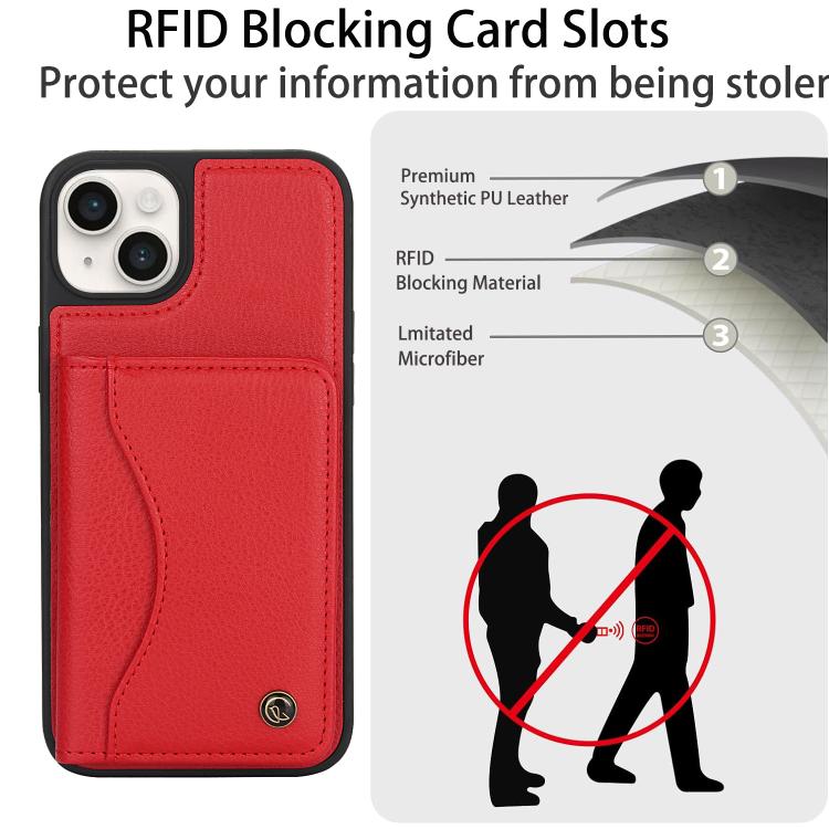 For iPhone 14 Plus AwQuer Horizontal Flip Card Bag Holder Leather Phone Case