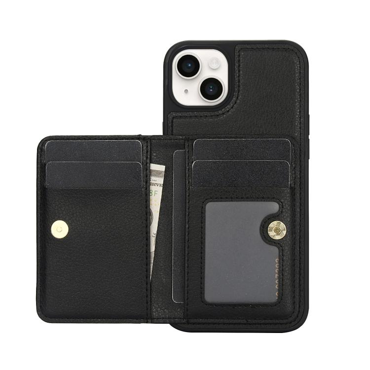 For iPhone 14 / 13 AwQuer Horizontal Flip Card Bag Holder Leather Phone Case