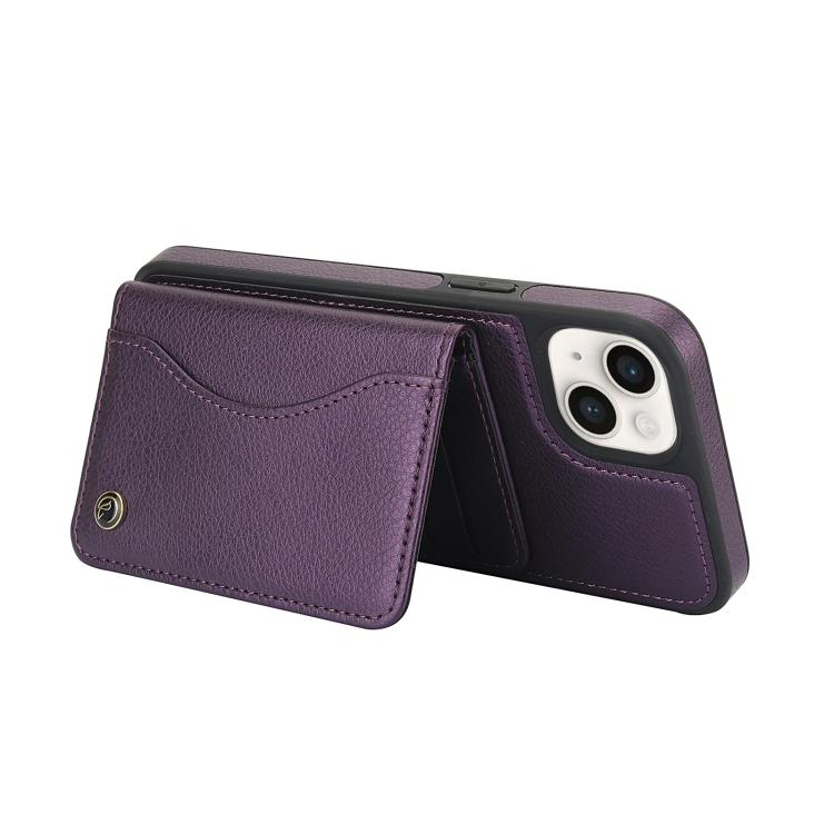 For iPhone 14 / 13 AwQuer Horizontal Flip Card Bag Holder Leather Phone Case