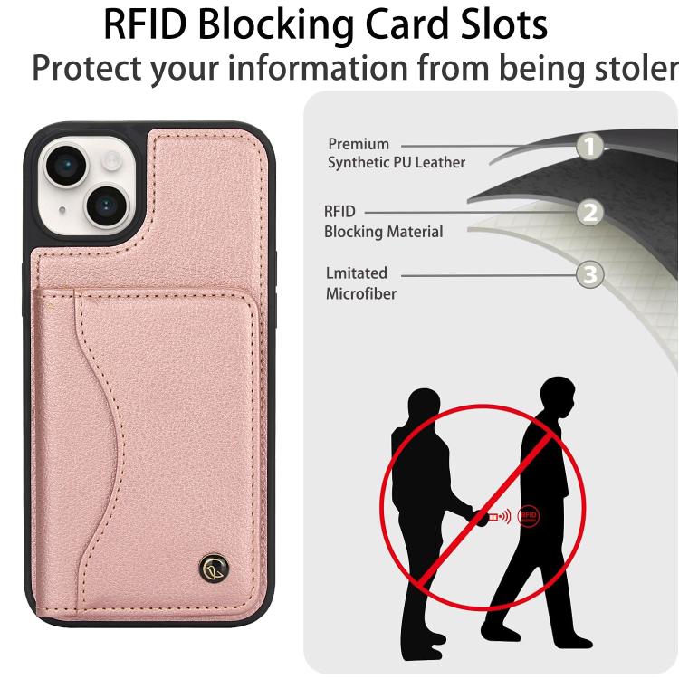 For iPhone 14 / 13 AwQuer Horizontal Flip Card Bag Holder Leather Phone Case