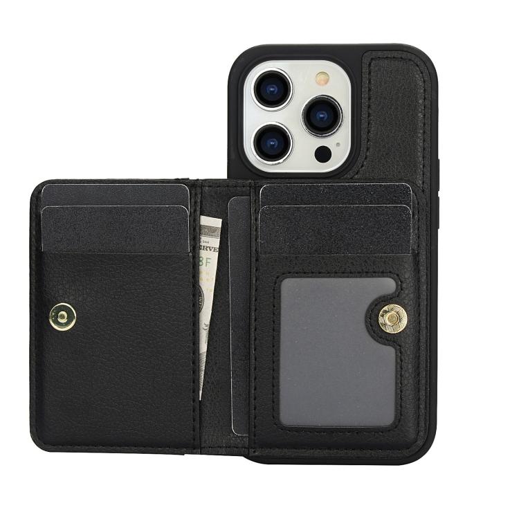 For iPhone 14 Pro AwQuer Horizontal Flip Card Bag Holder Leather Phone Case
