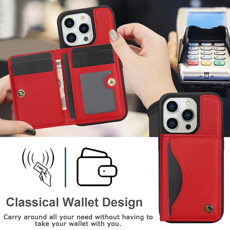 For iPhone 14 Pro AwQuer Horizontal Flip Card Bag Holder Leather Phone Case
