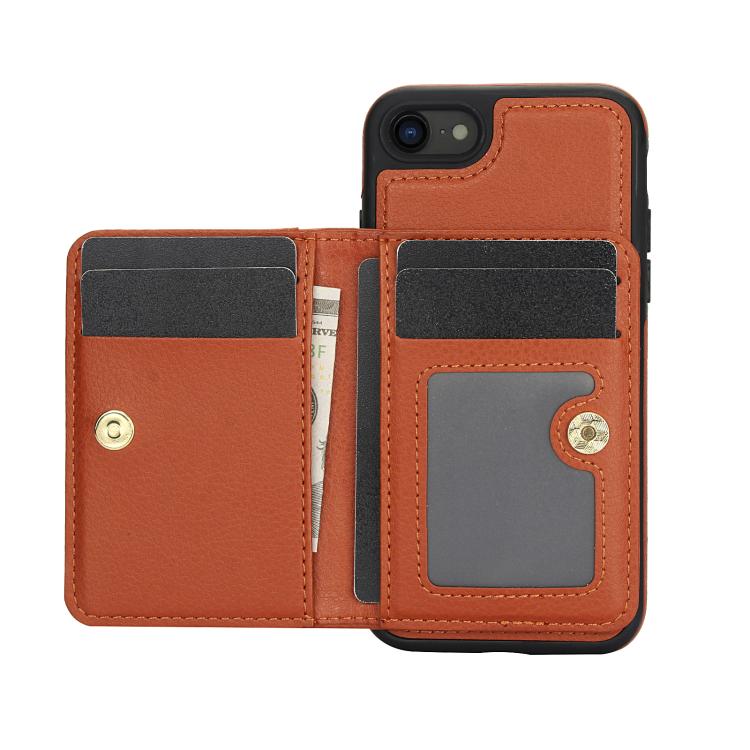 For iPhone 7 / 8 / SE 2022 AwQuer Horizontal Flip Card Bag Holder Leather Phone Case