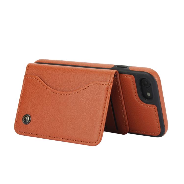 For iPhone 7 / 8 / SE 2022 AwQuer Horizontal Flip Card Bag Holder Leather Phone Case