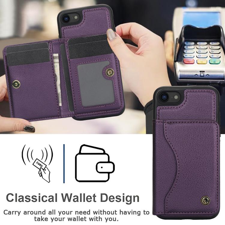 For iPhone 7 / 8 / SE 2022 AwQuer Horizontal Flip Card Bag Holder Leather Phone Case