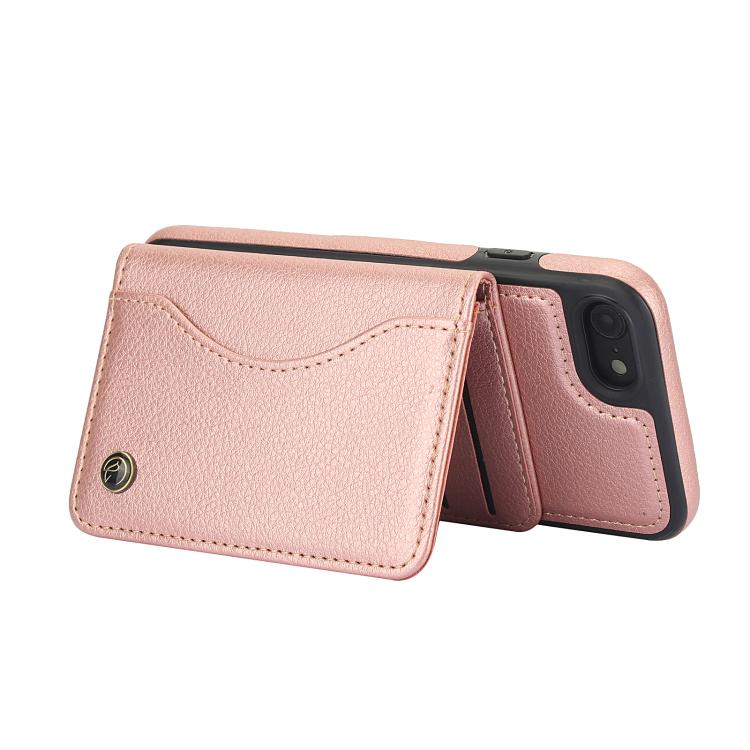 For iPhone 7 / 8 / SE 2022 AwQuer Horizontal Flip Card Bag Holder Leather Phone Case