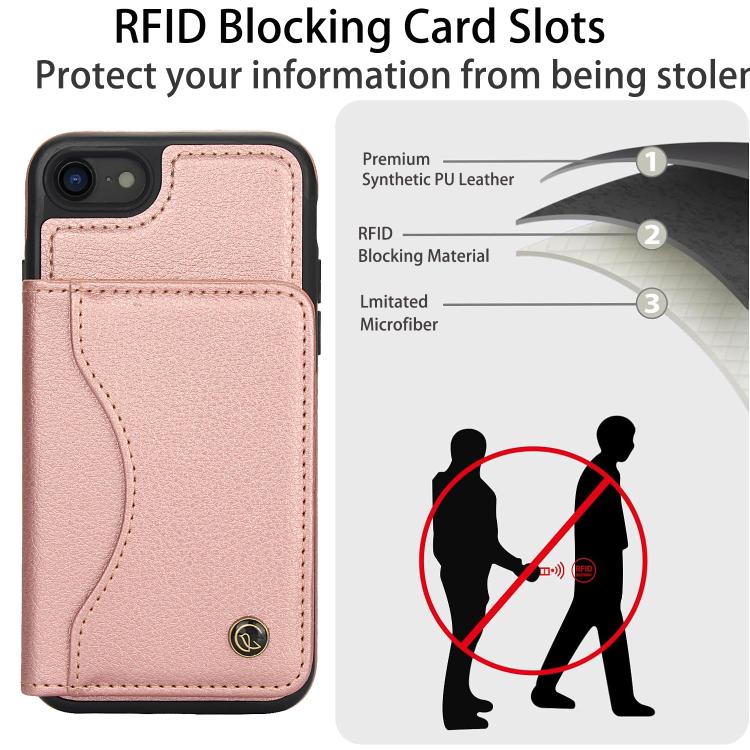 For iPhone 7 / 8 / SE 2022 AwQuer Horizontal Flip Card Bag Holder Leather Phone Case
