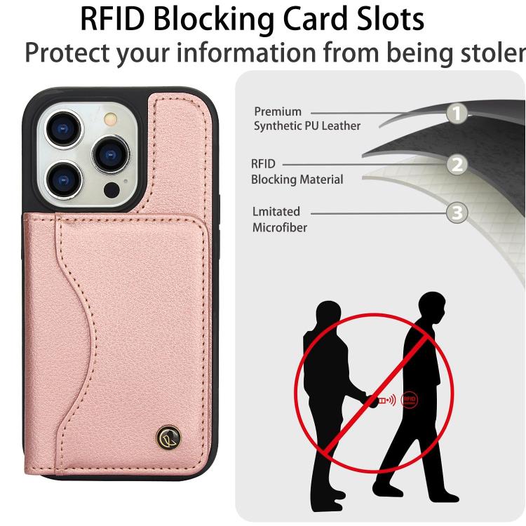 For iPhone 13 Pro Max AwQuer Horizontal Flip Card Bag Holder Leather Phone Case