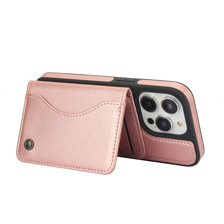 For iPhone 12 Pro Max AwQuer Horizontal Flip Card Bag Holder Leather Phone Case