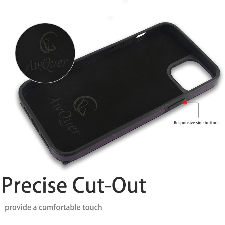 For iPhone 11 AwQuer Horizontal Flip Card Bag Holder Leather Phone Case