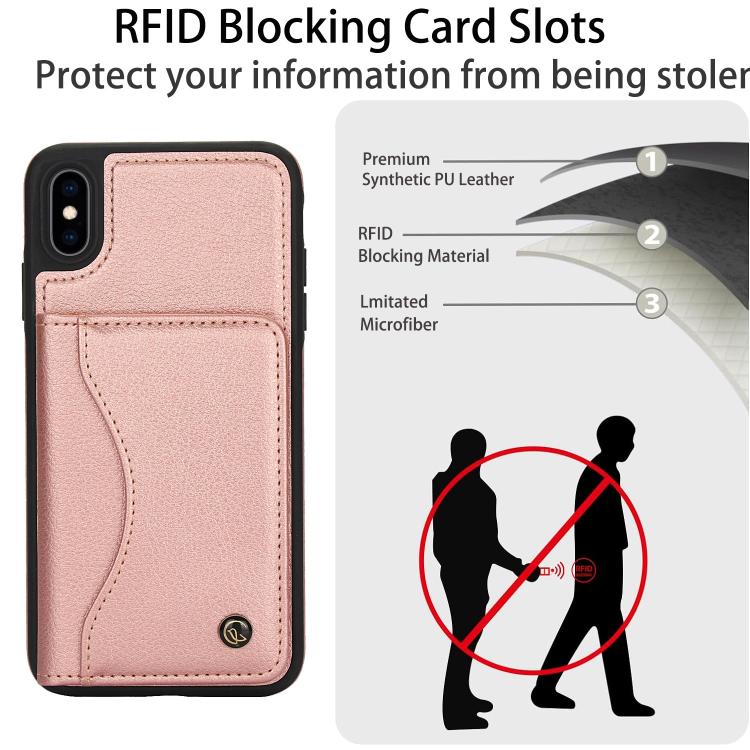 For iPhone XR AwQuer Horizontal Flip Card Bag Holder Leather Phone Case