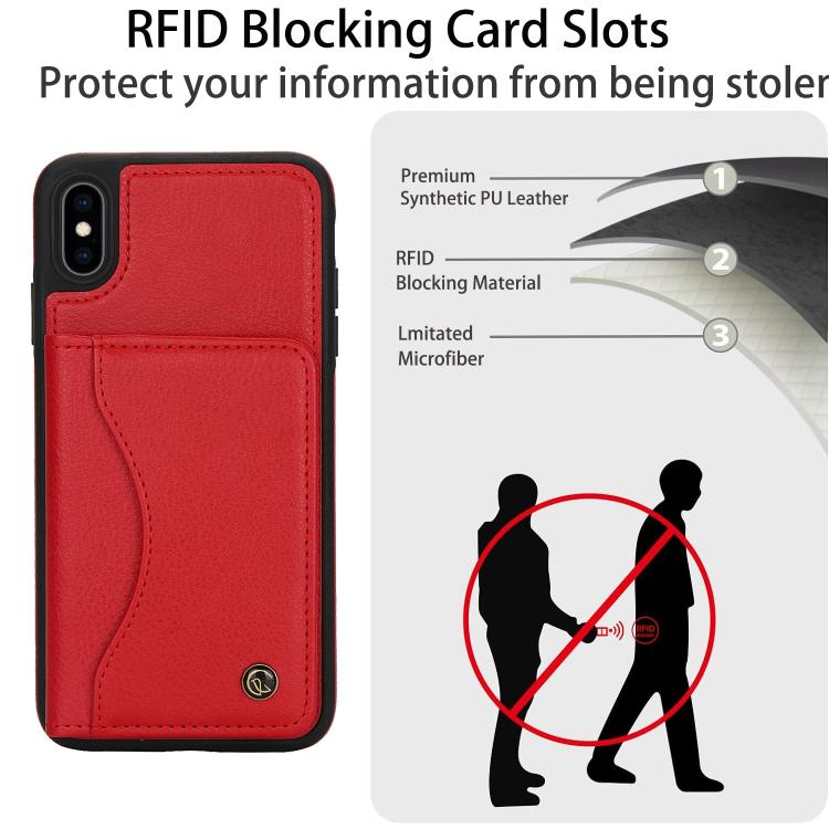 For iPhone XS Max AwQuer Horizontal Flip Card Bag Holder Leather Phone Case