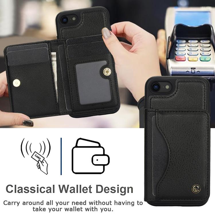 For iPhone 7 Plus / 8 Plus AwQuer Horizontal Flip Card Bag Holder Leather Phone Case