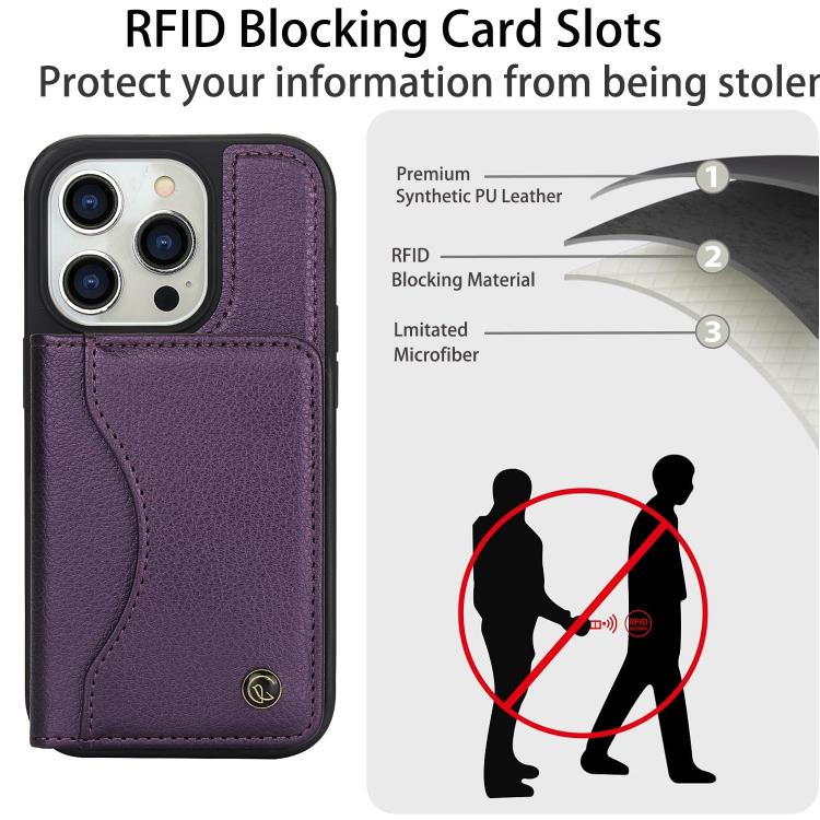 For iPhone 15 Pro Max AwQuer Horizontal Flip Card Bag Holder Leather Phone Case