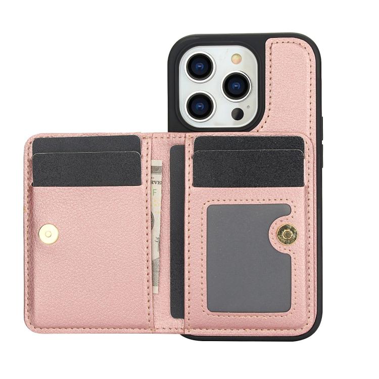 For iPhone 15 Pro Max AwQuer Horizontal Flip Card Bag Holder Leather Phone Case