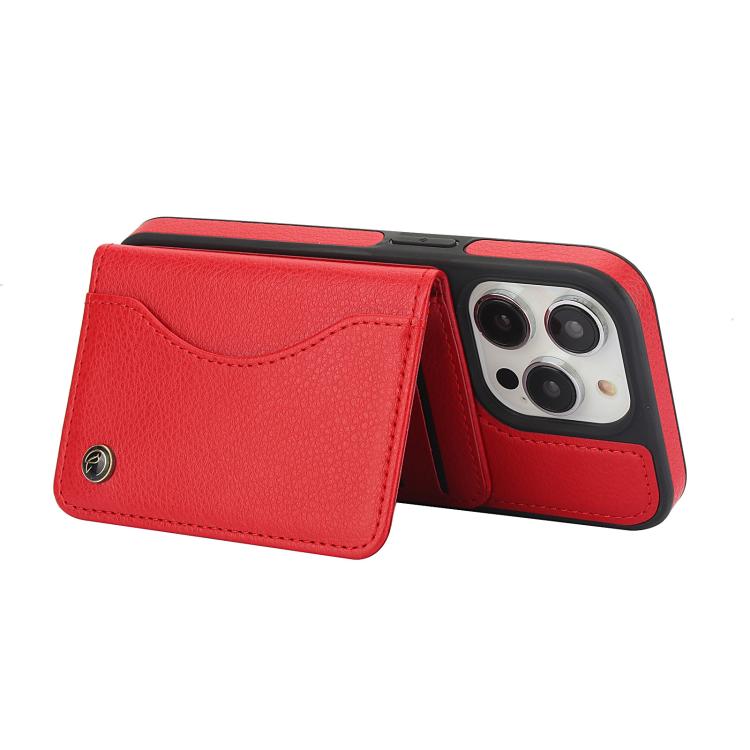 For iPhone 15 Pro Max AwQuer Horizontal Flip Card Bag Holder Leather Phone Case
