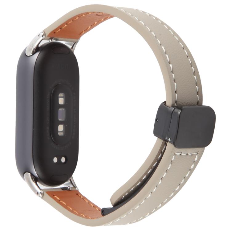For Xiaomi Smart Band 9 / 8 Folding Magnetic Buckle Microfiber Leather Watch Band