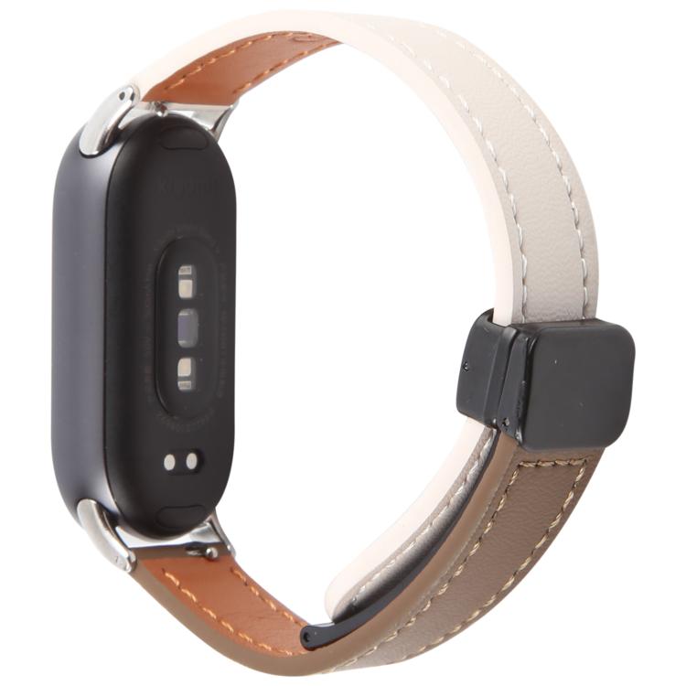 For Xiaomi Smart Band 9 / 8 Folding Magnetic Buckle Microfiber Leather Watch Band